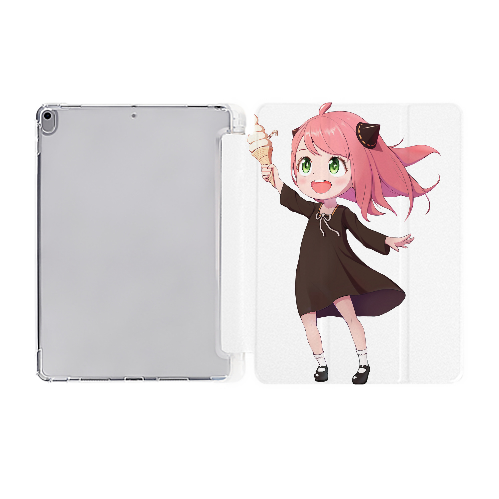 （画像用） SPY×FAMILY间谍家家酒 IPad ケース ペン収納付き 三つ折りスタンド PUレザー×シリコン 対応機種9.5/10.5/10.9インチ